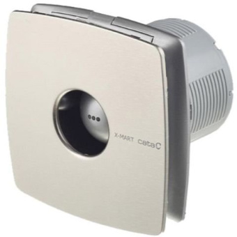 Вытяжной вентилятор Cata (Ката) X-Mart 10 Inox Timer осевой с таймером 150х150 мм d100 мм Cеребро
