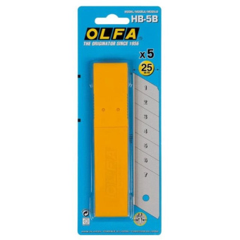 Лезвие для ножа Olfa (Олфа) 25 мм прямое 5 шт.
