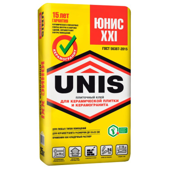 Клей для плитки Юнис (Unis) XXI 25 кг
