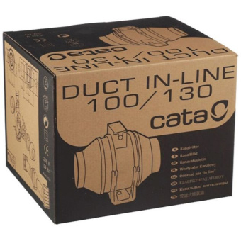 Вытяжной вентилятор Cata (Ката) Duct In Line канальный центробежный 195х165 мм d100 мм Cлоновая кость