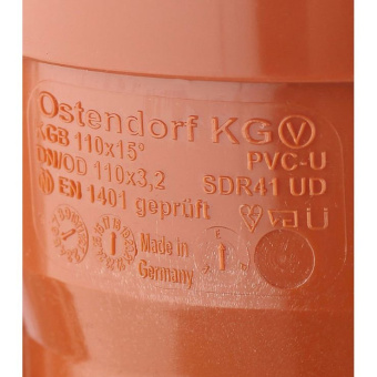 Отвод канализационный 110 мм х 15° наружная Ostendorf (Остендорф) KGВ (220209)