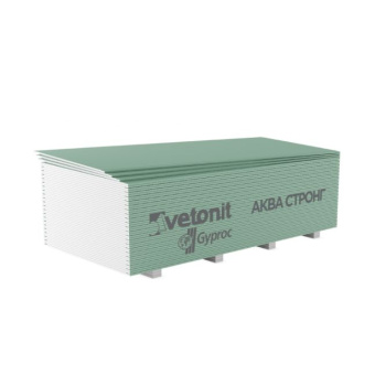 Гипсокартонный лист ГКЛВ Vetonit (Ветонит) (бывш. Gyproc) Аква Стронг 2500х1200х15 мм
