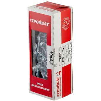 Саморезы для тонких пластин с буром Стройбат (Stroybat) 4,2х19 мм (561390) 200 шт.
