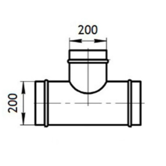 Тройник для круглых воздуховодов d200 мм 90° оцинкованный (Т200/200TPG)