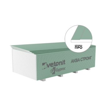 Гипсокартонный лист ГКЛВ Vetonit (Ветонит) (бывш. Gyproc) Аква Стронг 2500х1200х15 мм
