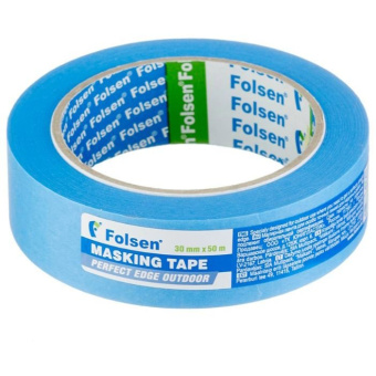 Лента малярная Folsen (Фолсен) Professional для наружных работ синяя 30 мм 50 м УФ-стойкая (0265030)