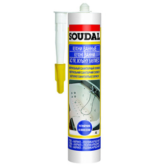 Герметик силикон Soudal (Соудал) санитарный прозрачный 300 мл