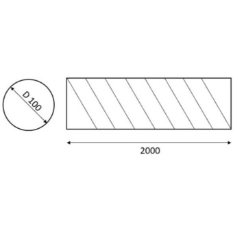 Воздуховод круглый оцинкованный d100 мм 2 м (ВКС100/100DG0,5L2000)