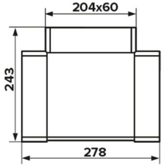 Тройник пластиковый для плоских воздуховодов 60х204 мм 90° (620ТПП)