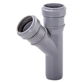 Тройник Lammin (Ламмин) d32 мм 45° пластиковый для внутренней канализации (Lm35090323245)