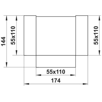 Тройник ORE (ОРЕ) пластиковый для плоских воздуховодов 55х110 мм 90° (6111/535Р/2392)