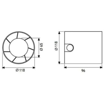 Вытяжной вентилятор Cata (Ката) MT-125 осевой канальный d120 мм Cлоновая кость