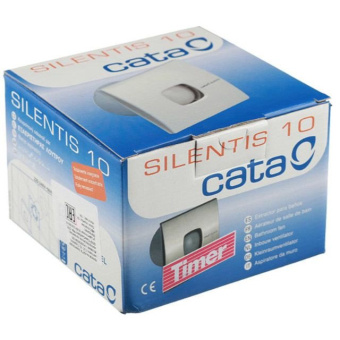 Вытяжной вентилятор Cata (Ката) Silentis 10Т осевой с таймером 140х140 мм d100 мм Слоновая кость